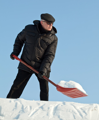 Man shoveling snow