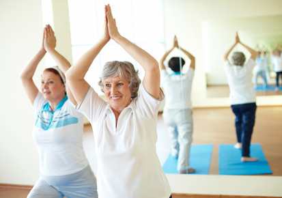 Youthful Seniors Doing Yoga